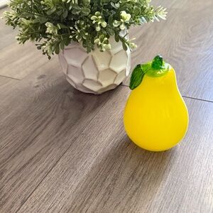 Vintage MCM‎ Hand Blown Yellow Pear Glass Fruit